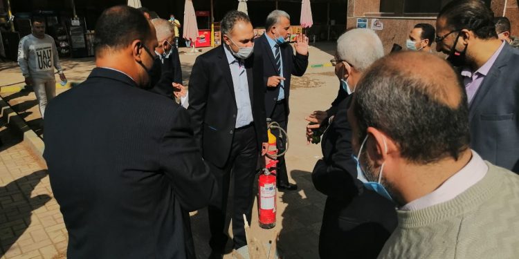 نجاح تجربة الإخلاء بـ"آداب عين شمس" | صور