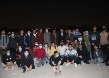 طلاب جامعة الأزهر رصدوا الاقتران العظيم بين «المشترى وزحل»