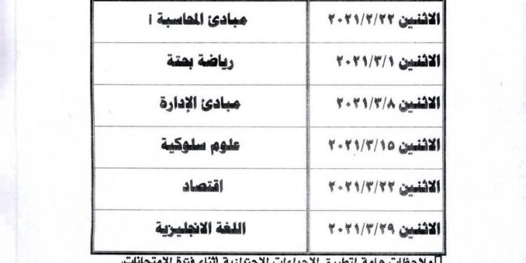 تجارة عين شمس تعلن جدول امتحانات الفصل الدراسي الأول