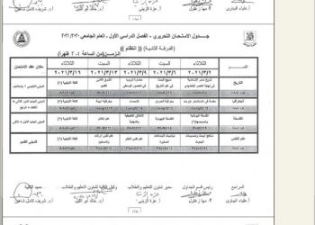 آداب القاهرة تعتمد جداول امتحانات الفصل الدراسي الأول