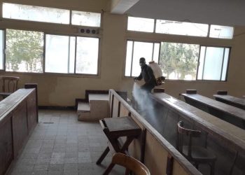  تواصل أعمال التطهير والتعقيم بكلية البنات الإسلامية