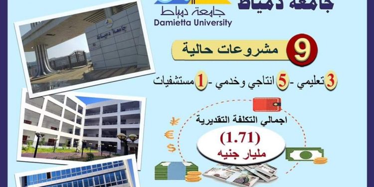 التعليم العالي: مشروعات جامعة دمياط بتكلفة 1.71 مليار جنيه
