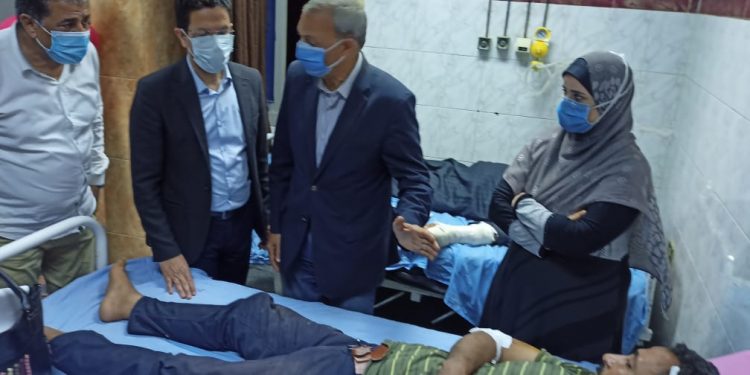 "الهجان" و"الجيزاوى" يطمئنان على الحالة الصحية لمصابي حادث قطار طوخ