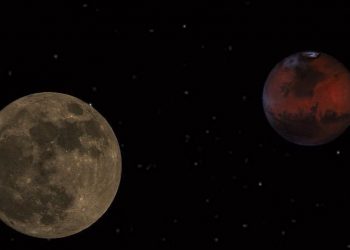 القومي للبحوث الفلكية يرصد ظاهرة اقتران القمر مع المريخ الأحمر