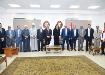 وزيرة الهجرخلال مشاركتها فى الندوة بجامعة الازهر