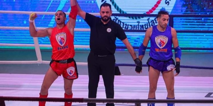 طالب بجامعة بنها يفوز ببطولة النخبة الدولية للمواي تاي بالعراق