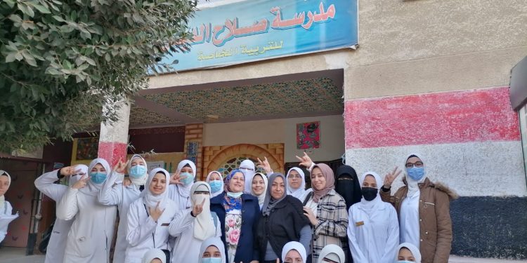 شكر من مدرسة أصحاب الهمم لكلية التمريض جامعة الأزهر بعد زيارة توعوية ناجحة