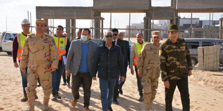 قيادات من الهيئة الهندسية يتفقدون  إنشاءات جامعة شرق بورسعيد الأهلية