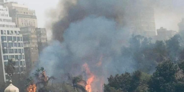 السيطرة علي حريق حديقة الأورمان