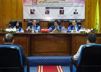 وزير الشباب والرياضة يناقش رسالة علمية بجامعة المنيا