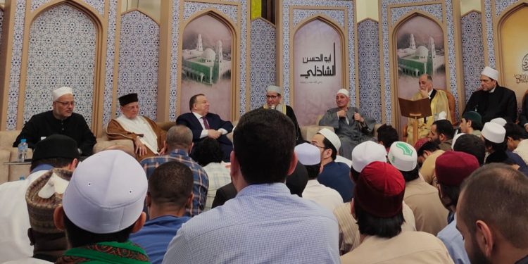شيخ مشايخ الطرق الصوفية ونقيب الأشراف يشاركان في احتفالية ذكرى الإمام الشاذلي بالبيت المحمدي