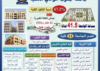 بتكلفة 3 مليار جنيه و 800 مليون جنيه إنشاء جامعة جنوب الوادي الأهلية