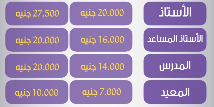 بالأرقام.. مكافآت أعضاء هيئة التدريس في الجامعات التكنولوجية 