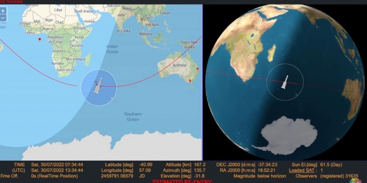 القومي للبحوث الفلكية يتابع رصد الصاروخ الصيني الخارج عن السيطرة لحين سقوطه