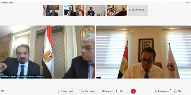 وزراء الصحة والتعليم العالي والاتصالات يتابعون منظومة العمل بمبادرة التشخيص عن بعد