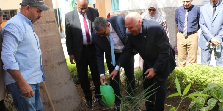 تنفيذا لمبادرة 100 مليون شجرة.. الزناتي يغرس الأشجار المثمرة بمدارس أسوان
