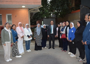 رئيس جامعة حلوان يتفقد كلية التربية الرياضية بنات