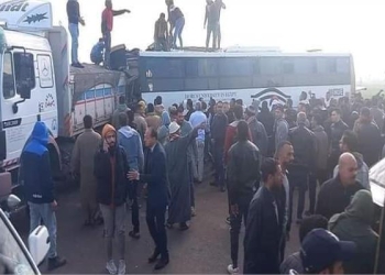 إصابة 10 طلاب من جامعة حورس في حادث تصادم بجمصة