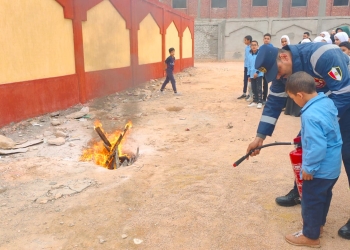 مطروح الأزهرية :إجراء تجربة محاكاة الإخلاء الآمن ومكافحة الحريق