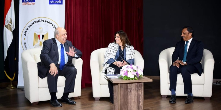 وزيرة الهجرة ولقاء مفتوح مع د ميسرة عبدالله وطلاب المدارس الدولية