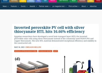 بحوث الفلزات ينجح فى تطوير «طبقة نقل شحنات كهربائية موجبة» جديدة لتصنيع الخلايا الشمسية