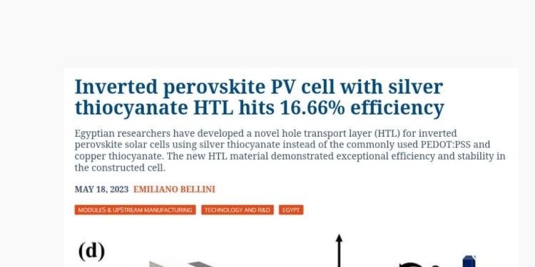 بحوث الفلزات ينجح فى تطوير «طبقة نقل شحنات كهربائية موجبة» جديدة لتصنيع الخلايا الشمسية