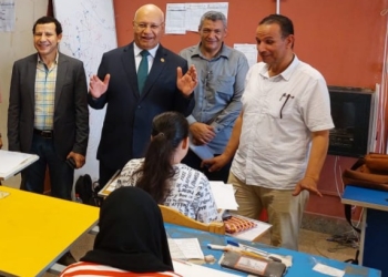 رئيس جامعة بنها يتفقد اختبارات القدرات بكليتي التربية الرياضية والفنون التطبيقية