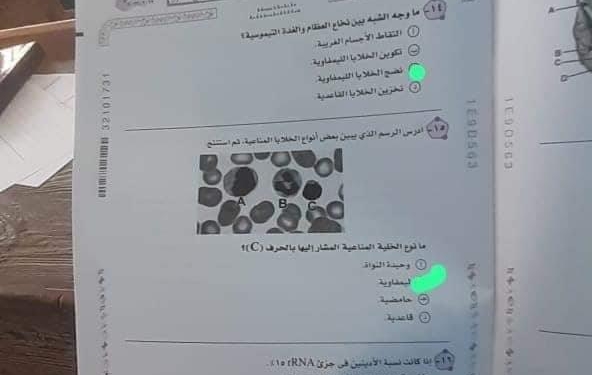 على طريقة طالبة الإنجليزي.. "غشاش غبي" ينشر صور امتحان الأحياء بباركود اللجنة والبيانات الشخصية والتعليم تعلق