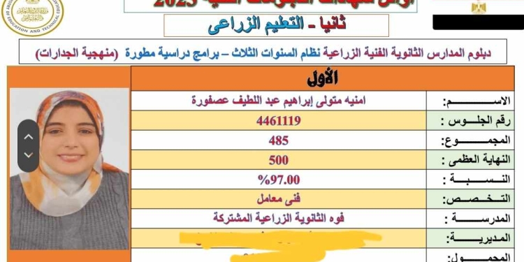 «حجازي»: 29 طالب بقائمة الأوائل بنتيجة الدبلومات الفنية 2023