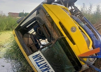 إصابة 7 تلاميذ ومشرفة في انقلاب أتوبيس مدرسة خاصة بالمنوفية