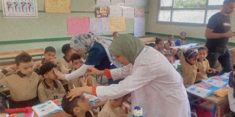 جامعة بنها تنظم قافلة طبية لطلاب المدارس الابتدائية