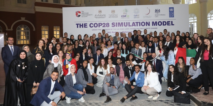 الجامعة البريطانية تختتم النموذج الدولي لمحاكاة COP28  بمشاركة 130 طالبًا من 32 دولة