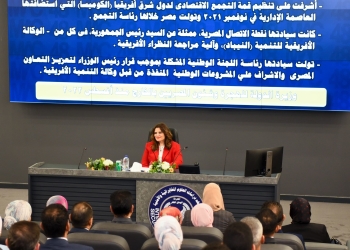 وزيرة الهجرة مع الملجقين العسكريين فى الخارج