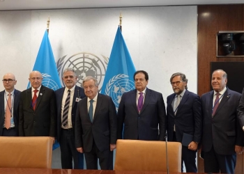 محمد أبو العينين يشارك في مباحثات مع الأمين العام للأمم المتحدة ضمن وفد برلمان البحر المتوسط