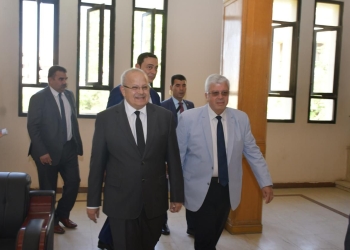 الخشت يستقبل وزيري التعليم العالي والشباب والرياضة لحضور اجتماع الاتحاد الرياضي للجامعات بالمدينة الرياضية لجامعة القاهرة