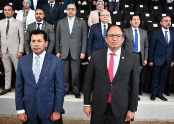 وزير الشباب والرياضة ورئيس جامعة حلوان يفتتحان معرض الابتكارات ومشاريع التخرج السنوي السادس