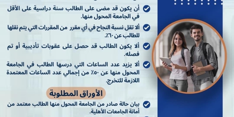 ظوابط وشروط التحويل لكليات جامعة حلوان الأهلية