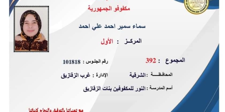 الأولى بالثانوية العامة مكفوفين: حلمي أدخل كلية الألسن