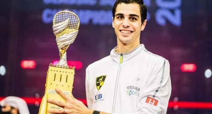 بطل العالم للإسكواش بكتاب اللغة العربية للأول الإعدادي