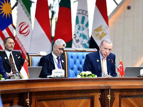 الرئيس التركي : باعتبارنا بلدان مجموعة الثماني النامية يجب أن نبذل المزيد من الجهود لتحقيق سلام عادل ودائم في منطقتنا