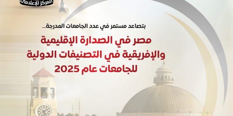 المركز الإعلامي لمجلس الوزراء: مصر في الصدارة الإقليمية والإفريقية في التصنيفات الدولية للجامعات لعام 2025