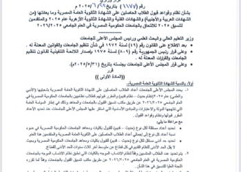 تنسيق الجامعات 2025.. قواعد جديدة لقبول  طلاب الثانوية العامة بالجامعات الحكومية والمعاهد