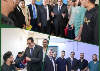 عبدالصادق يتفقد إجراءات الكشف الطبي على طلاب جامعة القاهرة الأهلية بمستشفى الفرنساوى