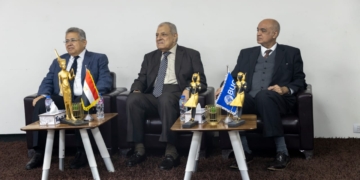 المهندس إبراهيم محلب يكشف من جامعة بدر كواليس نقل تمثال رمسيس من محطة مصر إلى المتحف الكبير