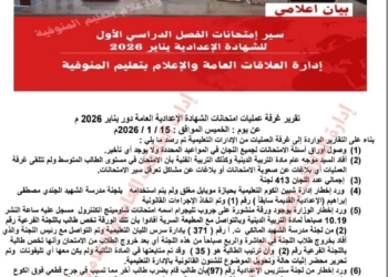 ضبط المسؤول عن تداول امتحان الدين للشهادة الإعدادية الترم الأول 2026 بالمنوفية