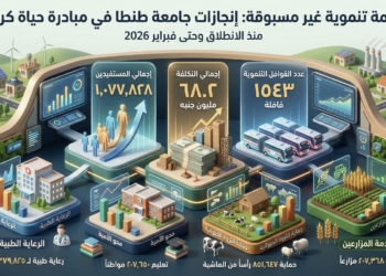 جامعة طنطا تُسطر أرقاماً قياسية في “حياة كريمة” بـ 1543 قافلة وخدمة مليون مواطن بتكلفة 68 مليون جنيه