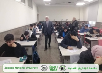 نائب رئيس جامعة الزقازيق الأهلية يتابع انتظام امتحانات منتصف الفصل الدراسي الثاني رغم سوء الأحوال الجوية