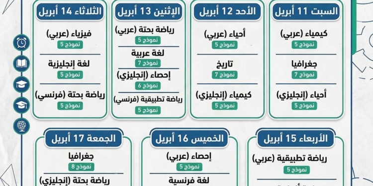 «التعليم» تواصل طرح النماذج الاسترشادية لامتحانات الثانوية العامة وتعلن جداول مواعيد حلها